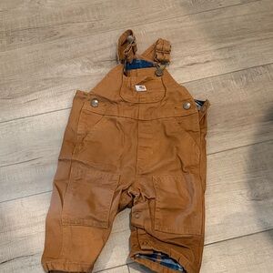 Carhartt Kids Tan Brown Duck Overalls with Adjustable Straps